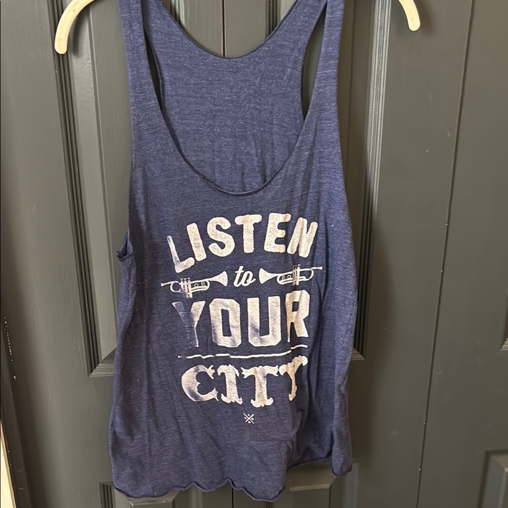 Blue Dirty Coast New Orleans Listen to Your City Jazz Fest Graphic Tank Top